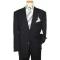 Giorgio Sanetti Navy Blue/Silver Grey Pinstripes Super 150's 100% Wool Suit 21249